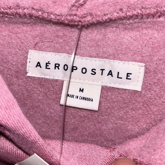 Aeropostale Hoodie V-Neck Pullover Long Sleeve New York City East Coast Cropped - Picture 6 of 9